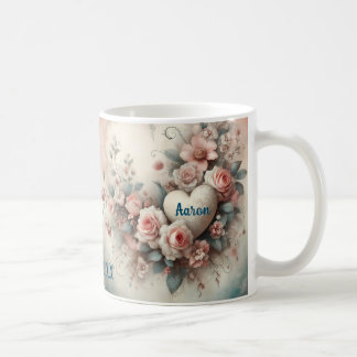 Custom Anniversary Floral Wreath Coffee Mug
