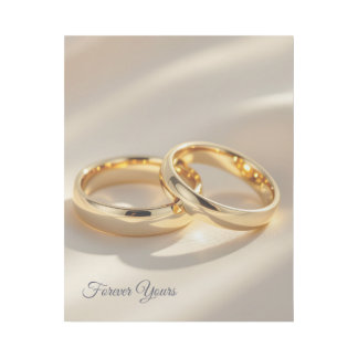 Custom Anniversary Gift, Elegant Gold Rings Art