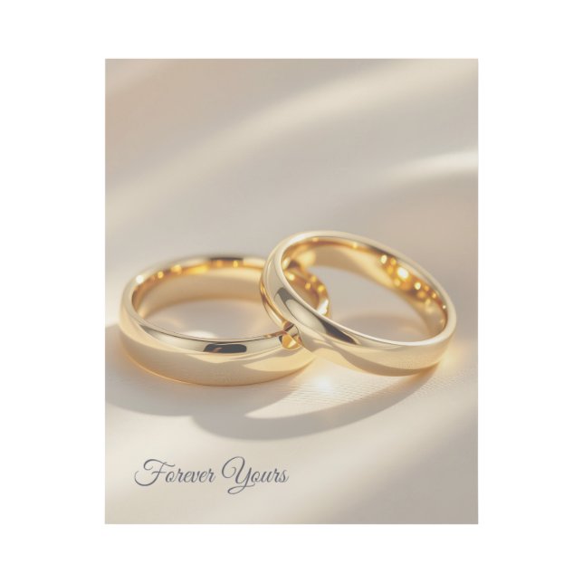 Custom Anniversary Gift, Elegant Gold Rings Art (Front)