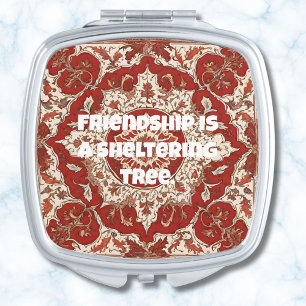 Custom Anniversary Gifts for Friends Persian Tiles Compact Mirror