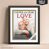 Custom Anniversary Magazine Cover, Couple Portrait