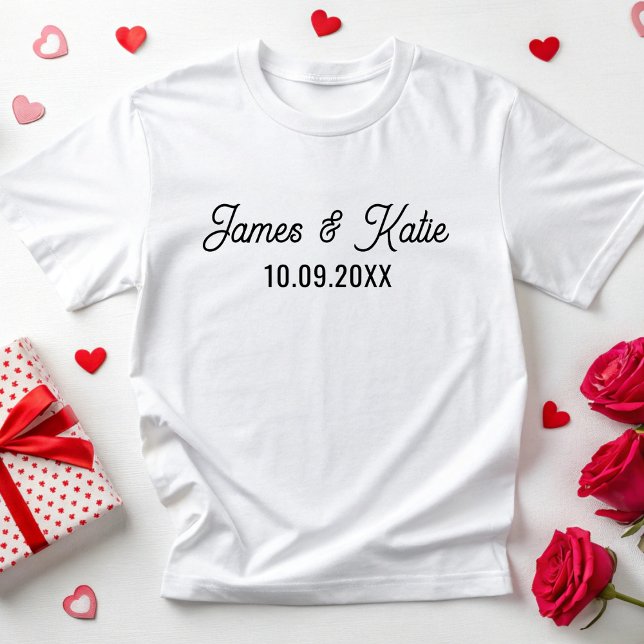 Custom Anniversary Matching For Couples Wedding T-Shirt (Creator Uploaded)