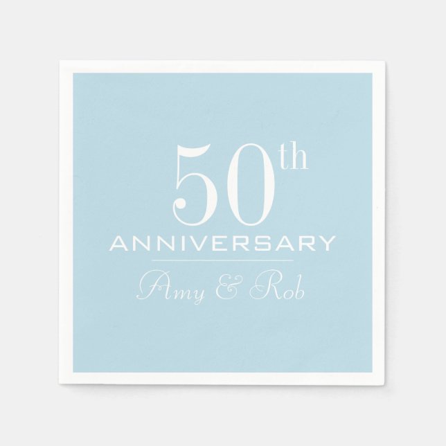 Custom Anniversary modern stylish minimalist Napkins (Front)