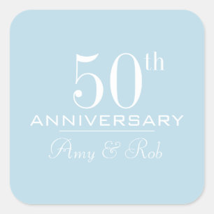 Custom Anniversary modern stylish minimalist Square Sticker