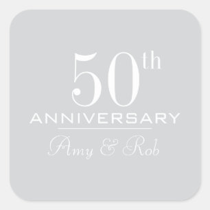 Custom Anniversary modern stylish minimalist Square Sticker