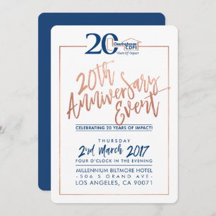 CUSTOM ANNIVERSARY PARTY INVITE corporate navy 2