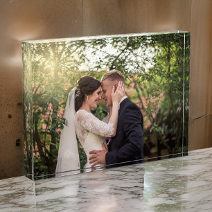 Custom Anniversary Photo Block Gift for Newlyweds