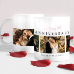 Custom Anniversary Photo Collage Coffee Mug<br><div class="desc">Celebrate your love story with our Custom Anniversary Photo Collage Coffee Mug,  designed with an elegant and modern touch. Personalize it with three cherished photos and the year of your anniversary,  making it a thoughtful wedding anniversary gift or a special treat for Valentine's Day!</div>