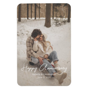 Custom Anniversary Photo Personalized text modern Magnet