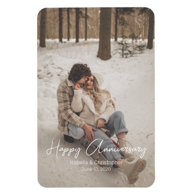 Custom Anniversary Photo Personalized text modern  Magnet (Vertical)