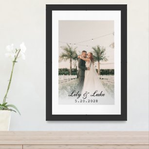 Custom Anniversary Portrait Wall Art, Wedding Gift Framed Art