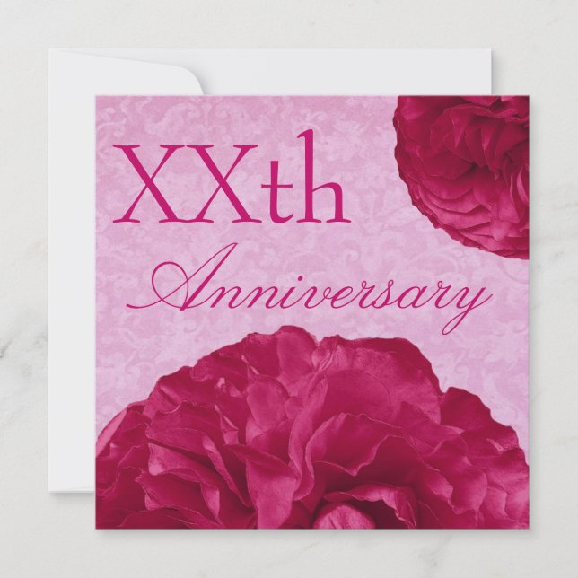 Custom Anniversary Red Roses Metallic Template (Front)