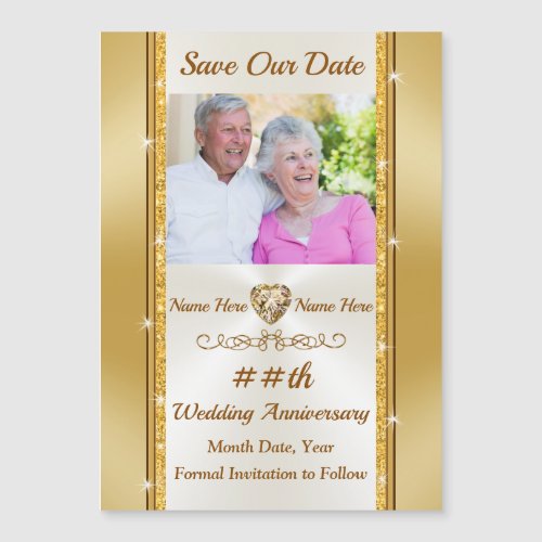 Custom Anniversary Save the Date Photo Magnets