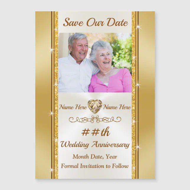 Custom Anniversary, Save the Date Photo Magnets | Zazzle