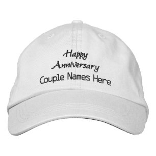 Custom Anniversary Wishes Couple Names Text Hats