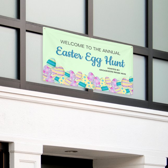 Custom Annual Easter Egg Hunt Colorful Banner (Outside Building)