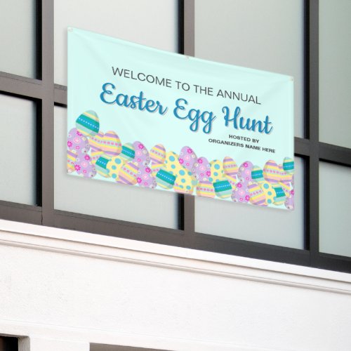 Custom Annual Easter Egg Hunt Colorful Blue Banner