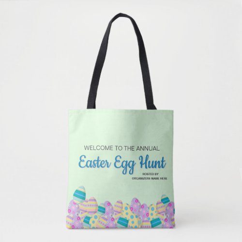 Custom Annual Easter Egg Hunt Colorful Tote Bag