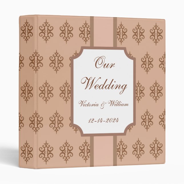 Custom Antique Lace Wedding Scrapbook Binder (Front/Spine)