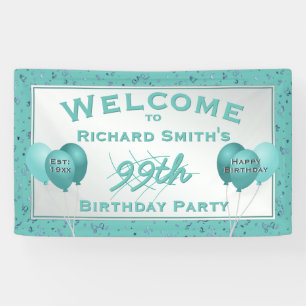 Custom - Any Age Event Celebration - Teal/White Banner