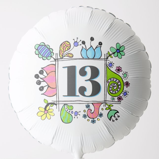 Custom Any Number Age Birthday Metallic Balloon (Front)