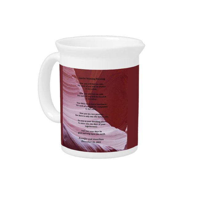 Custom Apache Wedding Blessing, Sandstone Canyon Beverage Pitcher (Left)