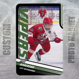 Custom Apex Green Ice Hockey Photo Magnet