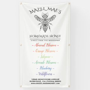 Custom Apiary Honey Flavors Menu Banner