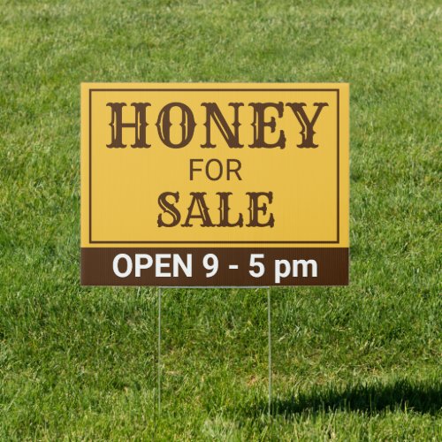 Custom Apiary Honey For Sale Sign