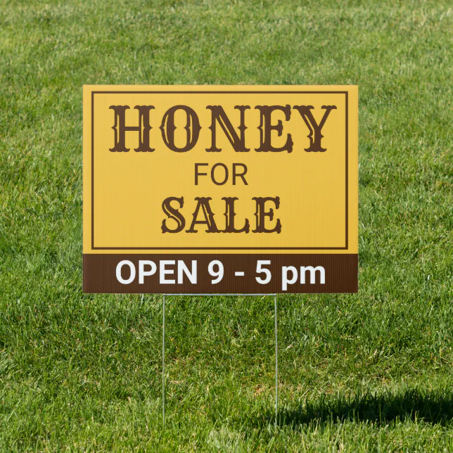 Custom Apiary Honey For Sale Sign | Zazzle