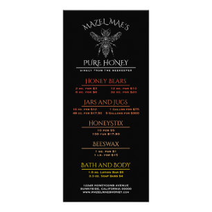 Custom Apiary Honey Menu