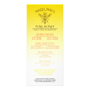 Custom Apiary Honey Menu