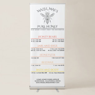 Custom Apiary Honey Price List Retractable Banner
