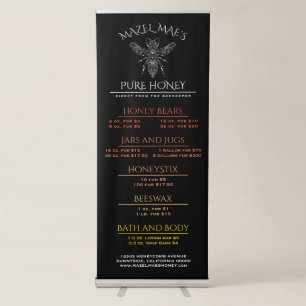 Custom Apiary Honey Price List Retractable Banner