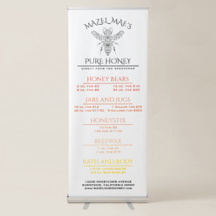 Custom Apiary Honey Price List Retractable Banner