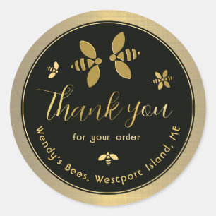 Custom Apiary Thank You for Your Order Little Bees Classic Round Sticker