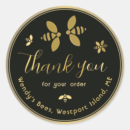 Custom Apiary Thank You for Your Order Little Bees Classic Round Sticker