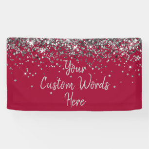 Custom Apple and Silver Customized Birthday Party Banner