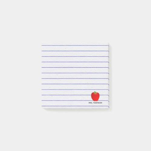 Custom Apple Lines Teacher Sticky Notes