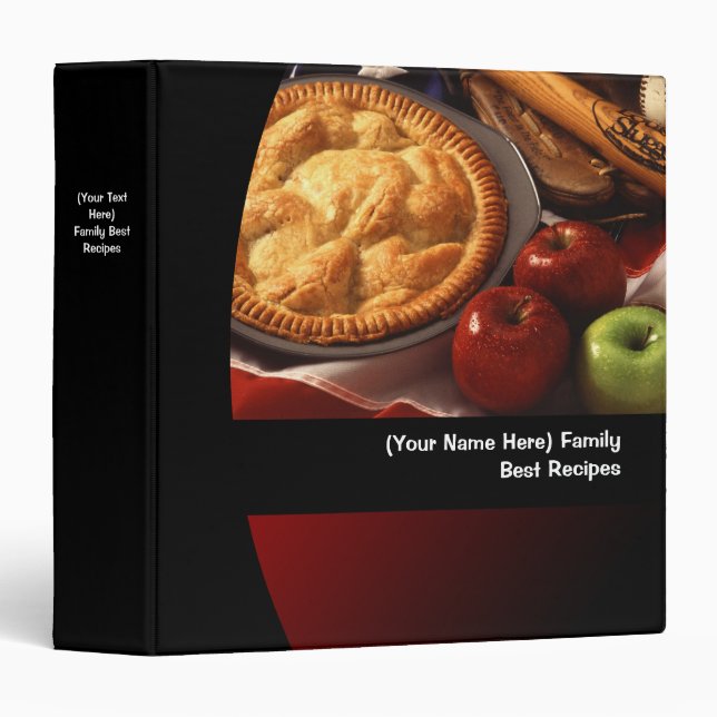 Custom Apple Pie Image Recipe/Menu Food Binder (Front/Spine)