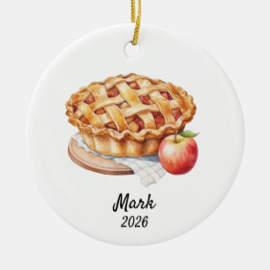 Custom Apple Pie ornament, Apple Pie Christmas  Ceramic Ornament