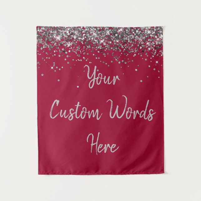 Custom Apple Silver Personalized Photo Booth Prop Tapestry (Front)