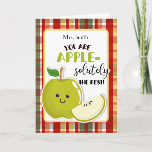 Custom Apple-solutely The Best Teacher Appreciatio Card