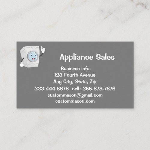 Custom Appliance Sales Business Card