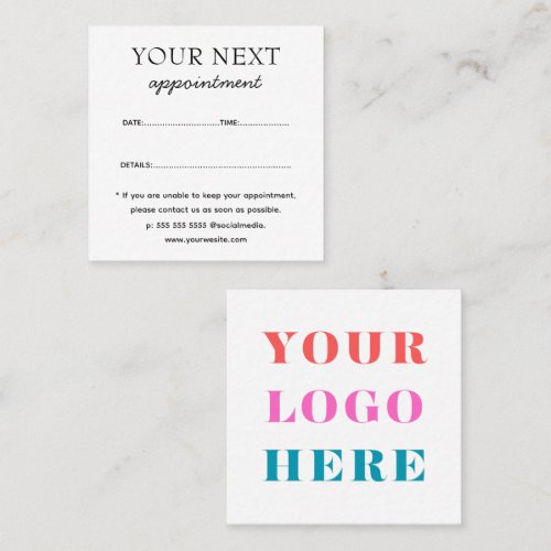 Custom Appointment Cards with Company Logo
