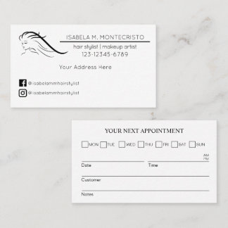 Custom Appointment Reminder Business Card