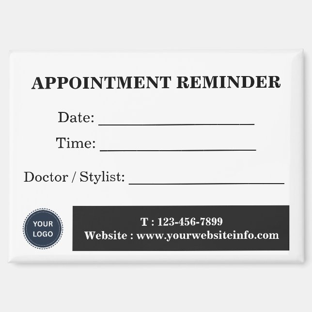 Custom Appointment Reminder Magnet (Front)