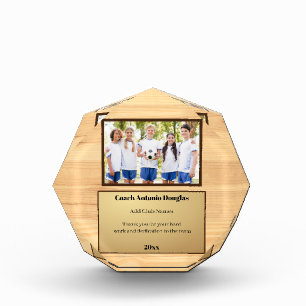 Custom appreciation Message for Coach & Team Photo Acrylic Award
