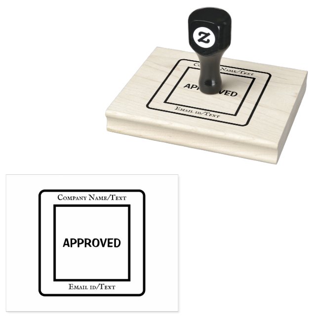 Custom Approved Text Company Business Email id Rubber Stamp (Stamped)