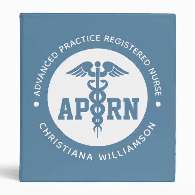 Custom APRN Advanced Practice Registered Nurse 3 Ring Binder (Front)